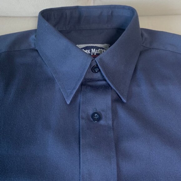 Vintage Work Master Tough Series Long Sleeve Causal Work Shirt Workwear Navy - Picture 8 of 13